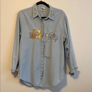 Vintage Disney Pooh denim Chambray Shirt